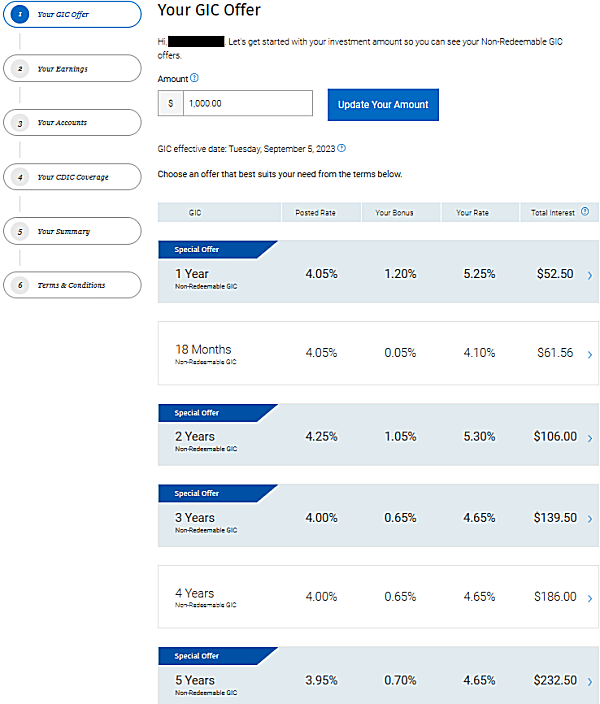RBC GIC rates purchase